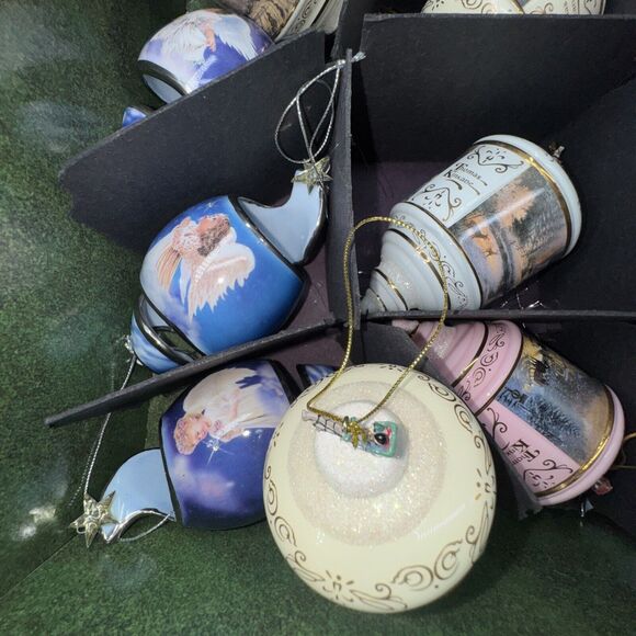 24 Bradford Editions Thomas Kinkade Heirloom Glass Starlight Angel BOX ORNAMENTS - Picture 13 of 15